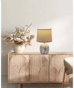 Кремава настолна лампа с текстилен абажур (височина 25 cm) Adelina - Candellux Lighting