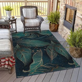 Килим подходящ за пране в петролен цвят 160x230 cm Midnight Jungle – Mila Home