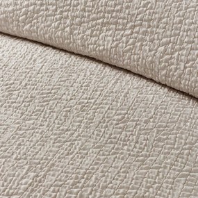 Светлокафяво двойно удължено крепово спално бельо 230x220 cm Crinkle Seersucker – Catherine Lansfield