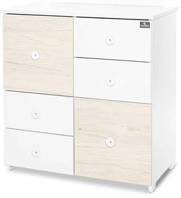 LORELLI Classic Шкаф с повивалник БЯЛО/СВЕТЪЛ ДЪБ