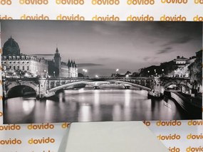 Картина на платно – Ослепителна панорама на Париж в черно и бяло