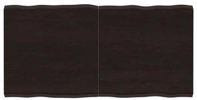 364026 vidaXL Плот за маса тъмнокафяв 120x60x(2-4) см обработен масивен дъб