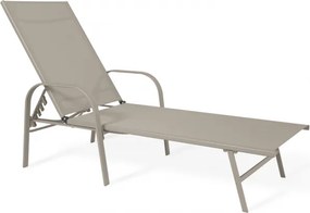 Бежов градински шезлонг с регулируема облегалка - идеален за релаксация