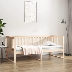 820871 vidaXL Дневно легло без матрак, 90x200 см, борово дърво масив