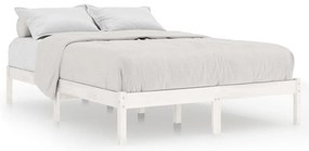 810018 vidaXL Рамка за легло без матрак, бял, 140x200 см, масивно дърво