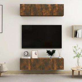 3120203 vidaXL ТB шкафове, 4 бр, опушен дъб, 60x30x30 см, инженерно дърво