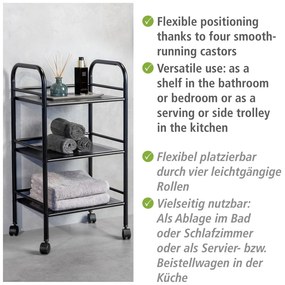 Черен метален подвижен стелаж 41x75 cm – Wenko