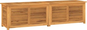 363274 vidaXL Градинска кутия за съхранение с чанта, 200x50x55 см, тик масив
