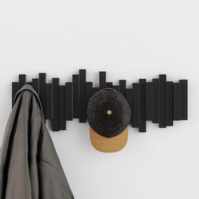 Черна пластмасова закачалка за стена Sticks - Umbra