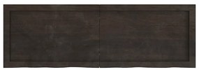 363814 vidaXL Стенен рафт тъмнокафяв 120x40x(2-4) см обработен масивен дъб