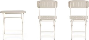 Бежов стоманен градински комплект за хранене за 2 Yvonne – Bizzotto