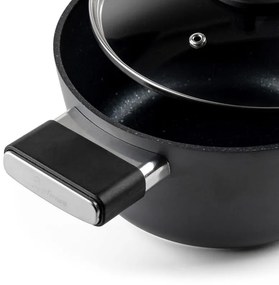 Тенджера Luigi Ferrero Regina FR-2040 20x10 см, 2.5 л, Незалепващо покритие, Стъклен капак с отвор за пара, Индукция, Черен