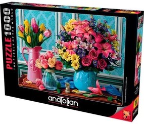 Anatolian - Пъзел Вази с цветя, 1000 части