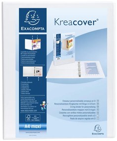 Exacompta Папка Kreacover, А4, с 2 ринга, 3 джоба, PP, 38 mm, бяла