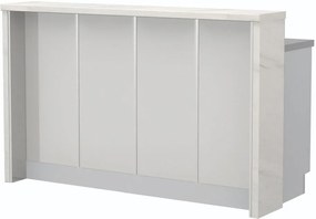 Островна кухненска пейка Modena-Length: 160 cm.-White glossy-White Marble