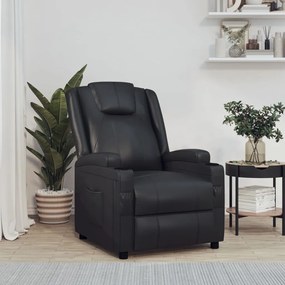 340959 vidaXL Реклайнер, черен, изкуствена кожа