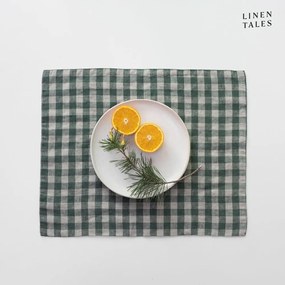 Ленена подложка за хранене 35x45 cm Forest Green Gingham – Linen Tales