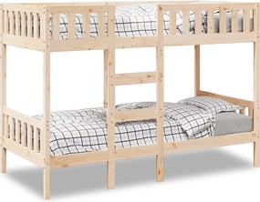 3308607 vidaXL Двуетажно легло, 75x190 см, борово дърво масив