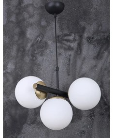 Черно-бяла висяща лампа със стъклен абажур ø 15 cm Cascade - Squid Lighting