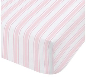 Розов и бял памучен чаршаф , 90 x 190 cm Check and Stripe - Bianca
