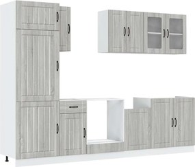 3314807 vidaXL Комплект кухненски шкафове от 8 части Kalmar, инженерно дърво