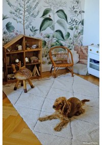 Кремав ръчно изработен памучен килим подходящ за пране 140x200 cm Bereber – Lorena Canals