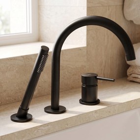 Смесител за Вана с 3 Отвора Rea Lungo Black