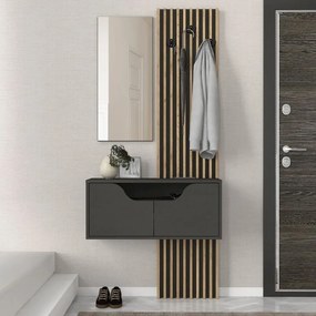 Меламинов закачалка Naro в антрацит - цвят сепет дъб 90x35x204.2см.