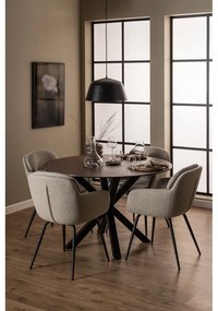 Бежов тапициран трапезен стол с подлакътници Dora – Actona