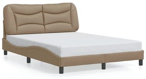 3207992 vidaXL Рамка за легло без матрак Hvar, капучино, 120x200 см, изкуствена кожа