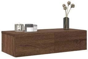 859974 vidaXL Стенен рафт с чекмеджета 60x26,5x15 см инженерно дърво