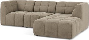 Кафяв кадифен ъглов диван (десен ъгъл) Aloha – Makamii