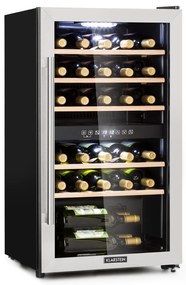 Klarstein Vinamour 29D, охладител за вино, 2 зони, 80 л, 29 бутилки, 5 - 22 °C, сензорно управление