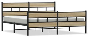 3308475 vidaXL Метална рамка за легло, без матрак, сонома дъб, 200x200 см