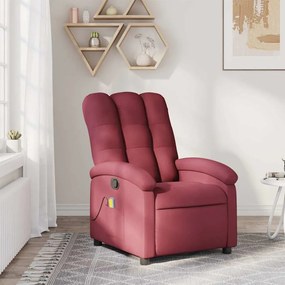 371742 vidaXL Масажен наклоняем стол, виненочервен, текстил