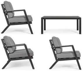 Сив алуминиев градински комплект от за отдих за 4 Harley – Bizzotto