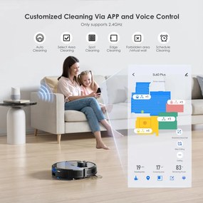 Втора ръка: Прахосмукачка робот със станция Lubluelu SL60 Plus, 42W, Моп, LiDAR, Автономия 120 минути, 2600 mAh, Черен