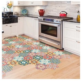 Комплект от 10 стикера за под Стикери за под Шестоъгълници , 40 x 90 cm Lorena - Ambiance