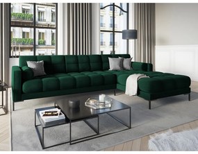Тъмнозелен ъглов диван от кадифе , десен ъгъл Bali - Cosmopolitan Design