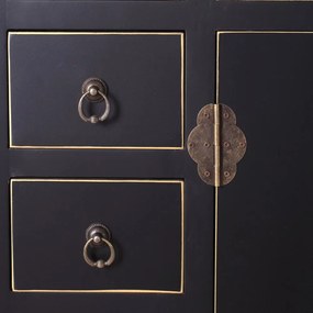 Черен висок скрин 73x90 cm Oriente – Ixia