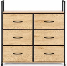 Комод с 6 текстилни чекмеджета и метална конструкция 87 x 80 x 24 см