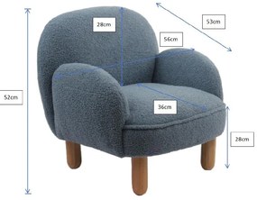 Син детски стол от букле Rocky – Vipack