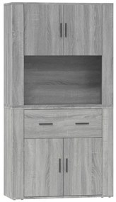3185373 vidaXL Висок шкаф, сив сонома, инженерно дърво