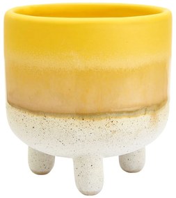 Жълто-бяла саксия за цветя Bohemian Home , ø 7,5 cm Mojave - Sass &amp; Belle