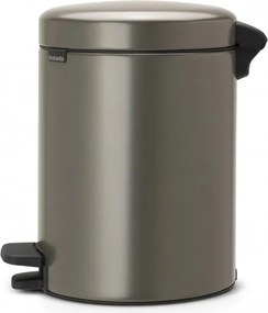 Кош за боклук с педал Brabantia NewIcon 649012, 5 л, Плавно затваряне, Противоплъзгаща основа, Сив