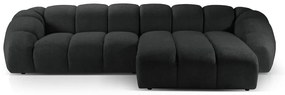 Черен ъглов диван (десен ъгъл) Diana – Micadoni