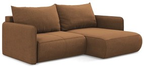 Оранжев разтегателен ъглов диван с място за съхранение (десен ъгъл) Nanea – Makamii