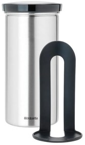Буркан за съхранение на кафе капсули Brabantia 646988, За до 18 броя капсули, Неръждаема стомана, Устойчив на пръстови отпечатъци, Инокс/тъмносив