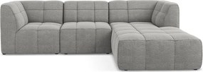 Сив ъглов диван от прежда с примки от букле (десен ъгъл) Aloha – Makamii