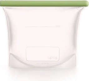 Торбичка за съхранение и замразяване Lekue 1010206, 21.5x18.5 см, 1 л, Платинен силикон, -20°C/+80°C, Зелен